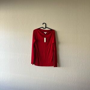 Banana Republic Vibrant Red Long Sleeve Top